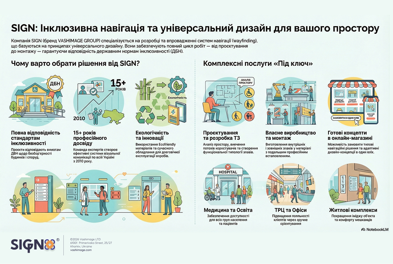 инфографика универсального дизайна и инклюзивной навигации